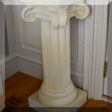 F14. White column-shaped pedestal. 30”h 